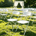 OROFULL 10 Pack Plastic Folding Chair, 350lb Capacity Stackable Event Chair with Steel Frame for Indoor Outdoor Wedding Party, White