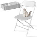 OROFULL 10 Pack Plastic Folding Chair, 350lb Capacity Stackable Event Chair with Steel Frame for Indoor Outdoor Wedding Party, White