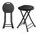 OROFULL 18 Inch Folding Stool 2 Pack, 600lbs Heavy Duty Foldable Bar Stool with Handle, Steel Frame Anti-Slip Folding Chair Indoor Outdoor, Black