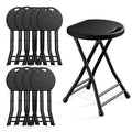 OROFULL 18 Inch Folding Stool 6 Pack, 600lbs Heavy Duty Foldable Bar Stool with Handle, Steel Frame Anti-Slip Folding Chair Indoor Outdoor, Black