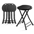 OROFULL 18 Inch Folding Stool 4 Pack, 600lbs Heavy Duty Foldable Bar Stool with Handle, Steel Frame Anti-Slip Folding Chair Indoor Outdoor, Black