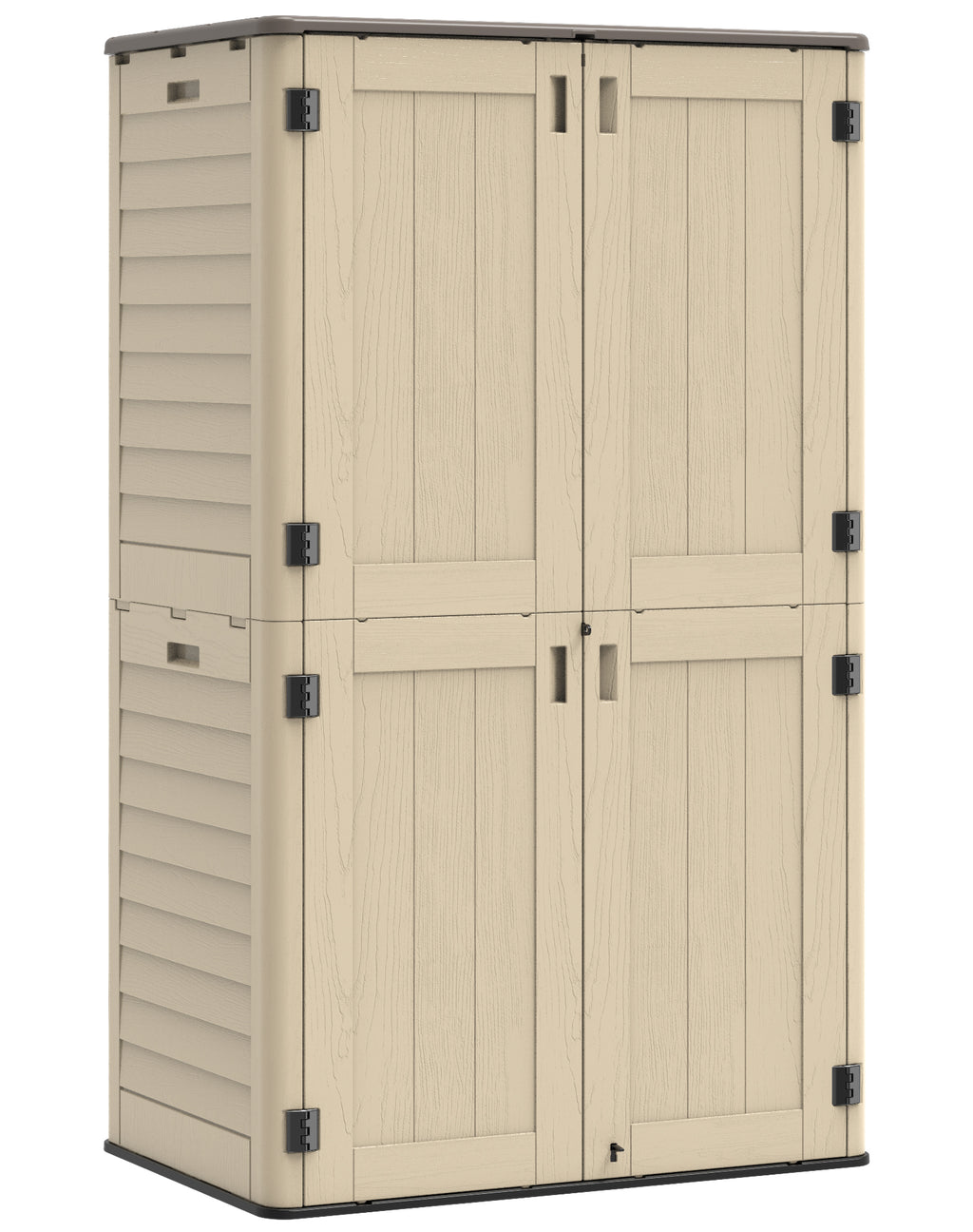 OROFULL 5x3 FT Outdoor Storage Shed, Waterproof Resin Tool Shed with Lockable Door & Reinforced Floor, All-Weather Shed for Patio Garage Garden Khaki