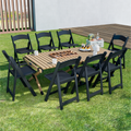 OROFULL 4 Pack Black Resin Folding Chairs with Cushioned Seat, Heavy Duty Foldable Chair for Wedding Party Event Home Indoor Outdoor Use
