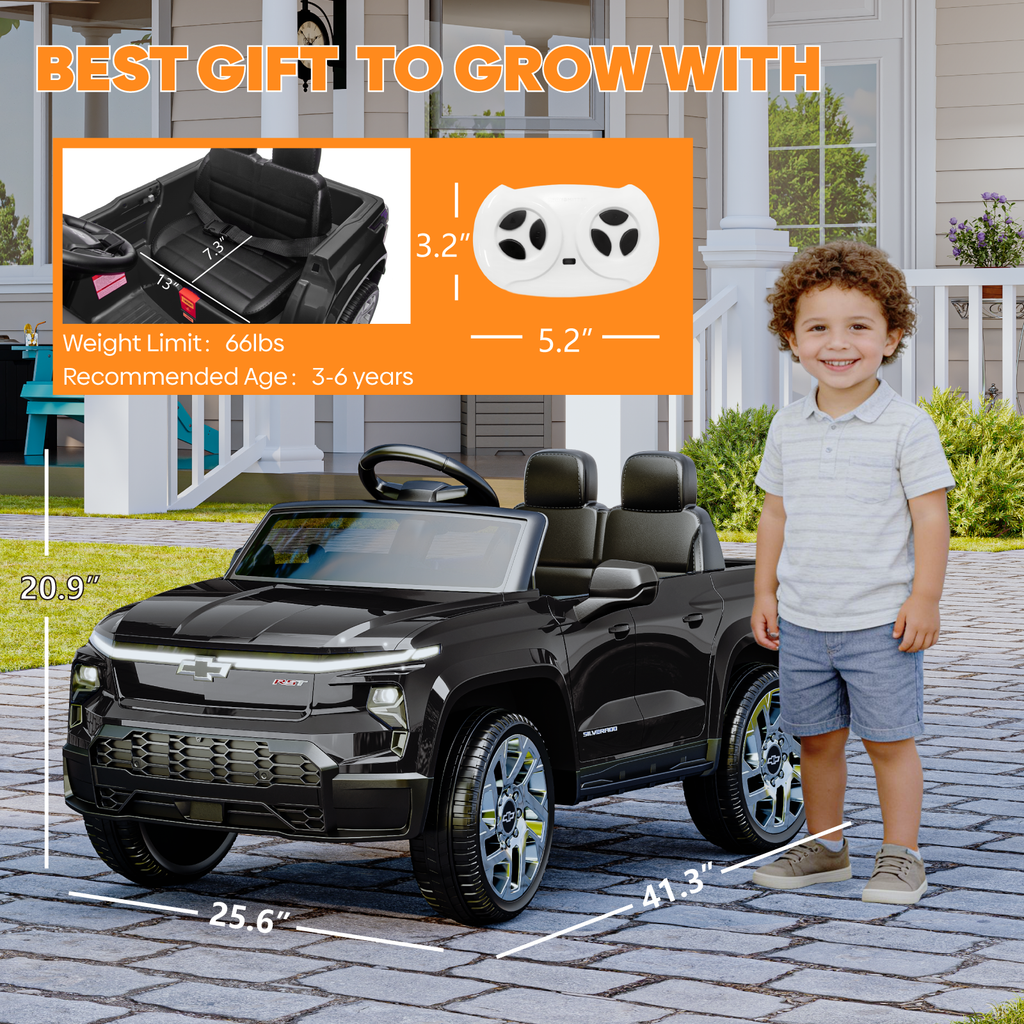 OROFULL 24V Licensed Chevrolet Electric Ride On Car with Remote, LED Lights, MP3, Safety Belt for Toddlers, Boys and Girls,Pink