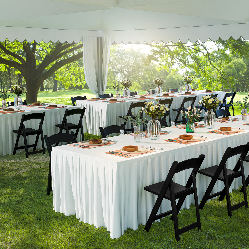 OROFULL 4 Pack Black Resin Folding Chairs with Cushioned Seat, Heavy Duty Foldable Chair for Wedding Party Event Home Indoor Outdoor Use