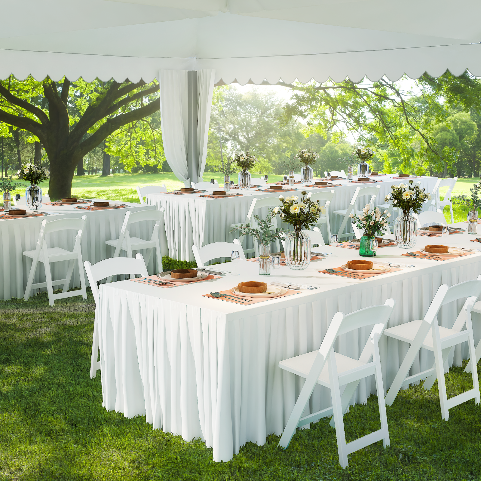 OROFULL 4 Pack White Resin Folding Chairs with Cushioned Seat, Heavy Duty Foldable Chair for Wedding Party Event Home Indoor Outdoor Use