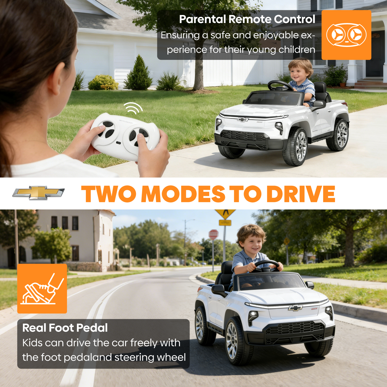 OROFULL 24V Licensed Chevrolet Electric Ride On Car with Remote, LED Lights, MP3, Safety Belt for Toddlers, Boys and Girls,Pink