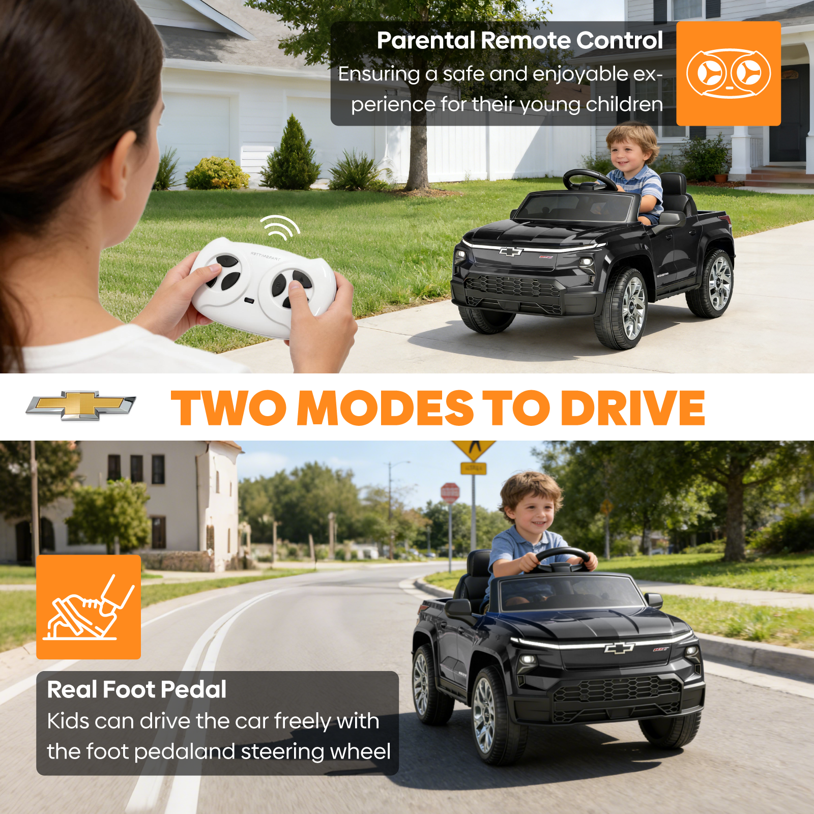 OROFULL 24V Licensed Chevrolet Electric Ride On Car with Remote, LED Lights, MP3, Safety Belt for Toddlers, Boys and Girls,Pink