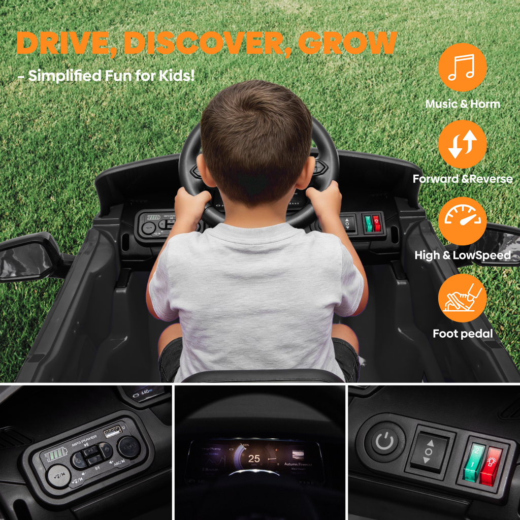 OROFULL 24V Licensed Chevrolet Electric Ride On Car with Remote, LED Lights, MP3, Safety Belt for Toddlers, Boys and Girls,Pink