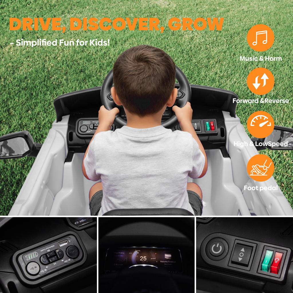OROFULL 24V Licensed Chevrolet Electric Ride On Car with Remote, LED Lights, MP3, Safety Belt for Toddlers, Boys and Girls,Pink