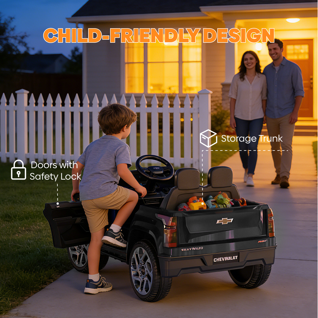OROFULL 24V Licensed Chevrolet Electric Ride On Car with Remote, LED Lights, MP3, Safety Belt for Toddlers, Boys and Girls,Pink