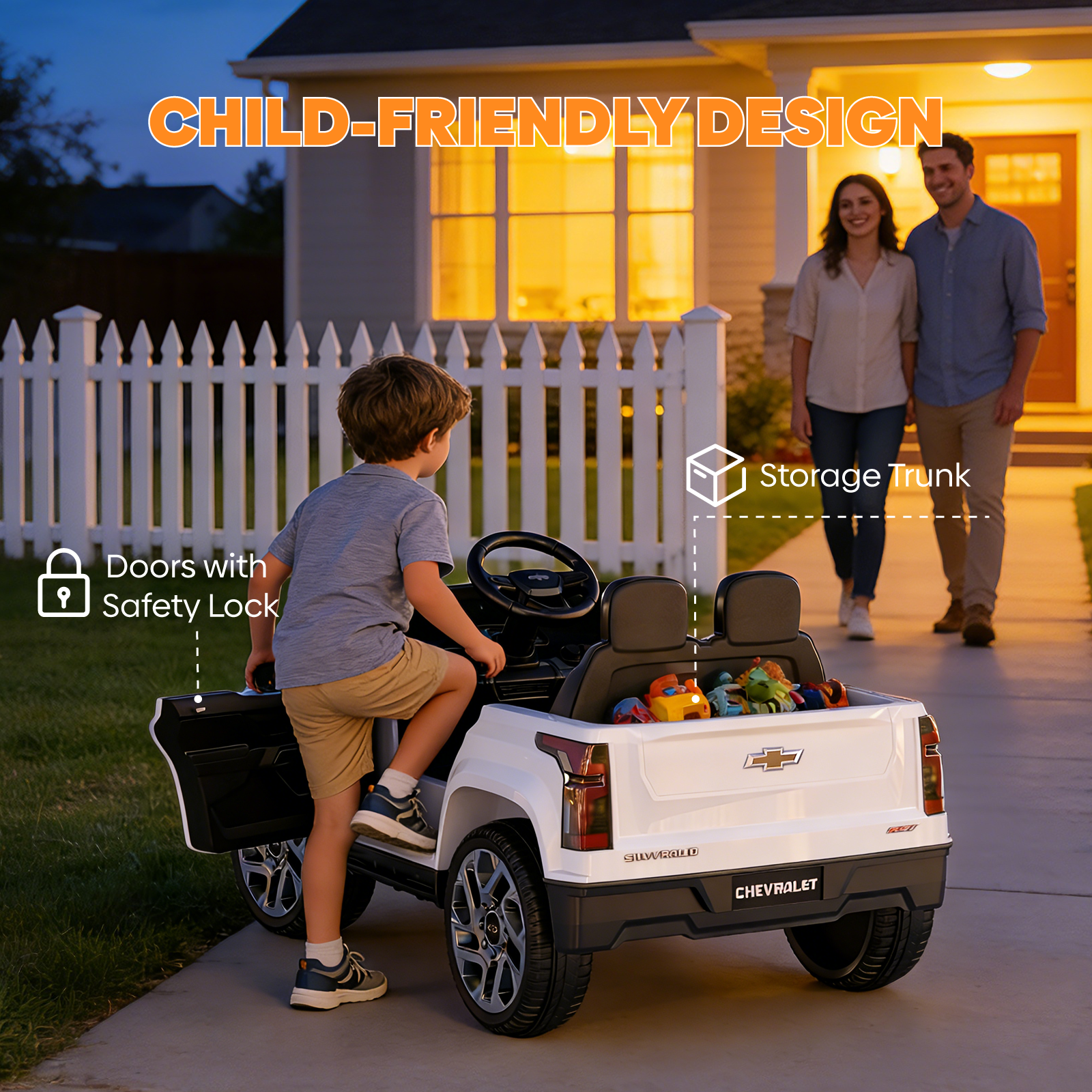 OROFULL 24V Licensed Chevrolet Electric Ride On Car with Remote, LED Lights, MP3, Safety Belt for Toddlers, Boys and Girls,Pink