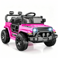 OROFULL 12V Electric Ride On Car, Kids Ride On Truck Toy with Remote Control, Double Doors and Music for Toddlers, Boys and Girls,Pink