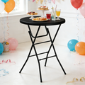 OROFULL 32 Inch Round Bar Height Folding Table, Portable High Top Table with Locking Legs for Indoor Outdoor Party Bistro Event, Black