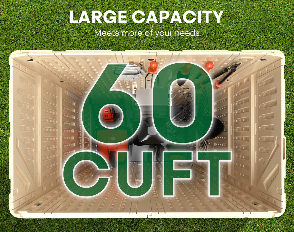 OROFULL 5x3 FT Outdoor Storage Shed, Waterproof Resin Tool Shed with Lockable Door & Reinforced Floor, All-Weather Shed for Patio Garage Garden Khaki