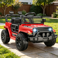 OROFULL 12V Electric Ride On Car, Kids Ride On Truck Toy with Remote Control, Double Doors and Music for Toddlers, Boys and Girls,Red