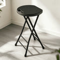 OROFULL 24 Inch Tall Folding Stool 1 Pack, Heavy Duty HDPE Portable Bar Stool with Carry Handle & Steel Frame for Indoor Outdoor Use, Black