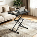 OROFULL 26 inch Small Folding Table, Height Adjustable x Frame Portable Plastic Table for Laptop, Couch, Camping and Small Spaces, Black