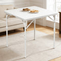 OROFULL 34" Square Folding Table, Heavy Duty Foldable Portable Table for Indoor Outdoor Party Wedding Camping Office, White