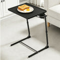 OROFULL Adjustable TV Tray Table with Cup Holder, 6 Height & 3 Tilt Angle Folding Sofa Desk for Living Room Bedroom, Black