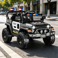 OROFULL 12V Electric Police Car, Kids Ride On Car with Remote Control, Double Doors and Music for Toddlers, Boys and Girls,Black